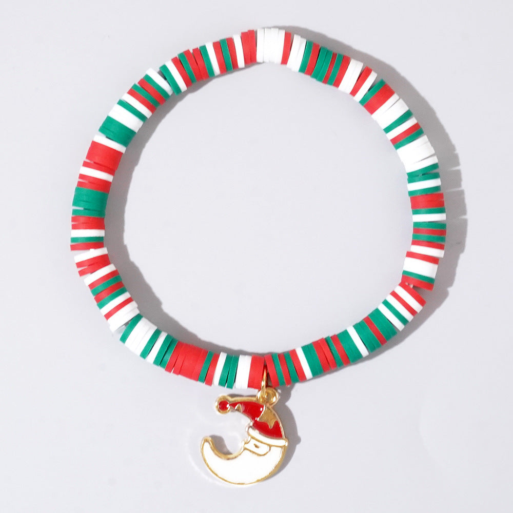 Sweet Handmade Resin Letter Geometric Beaded Bracelet Set Christmas Gift