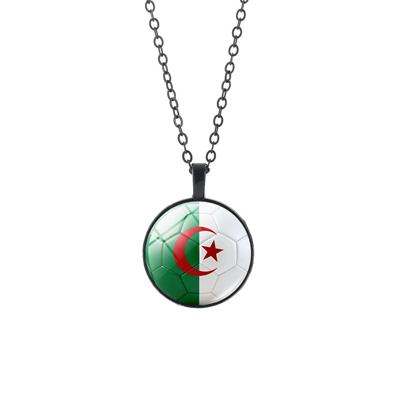 Collana casual in lega placcata con ciondolo in cristallo nero, catena a cavo unisex
