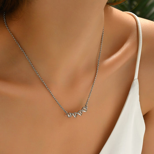 Elegante Collana Pendente Geometrica a U da Donna in Lega di Zinco con Finitura Placcata