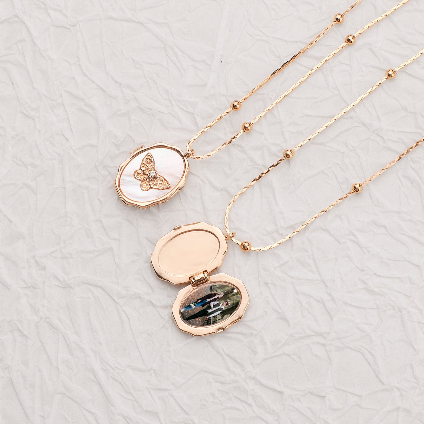 Collana Vintage con Ciondolo a Farfalla in Rame Placcato Oro, Chiusura Regolabile, per Tutti i Giorni
