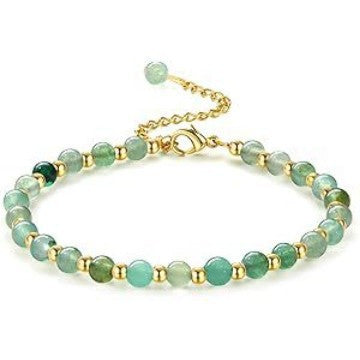 Minimalist 6mm Round Geometric Crystal Beaded Bracelet for Women