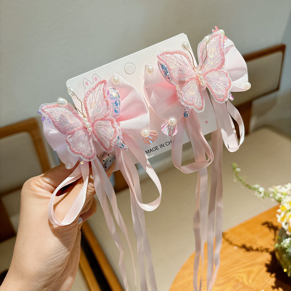 Graziose mollette per capelli a forma di fiocco per donne e ragazze, fermaglio per capelli fatto a mano in tessuto con design a farfalla, misura grande per capelli spessi