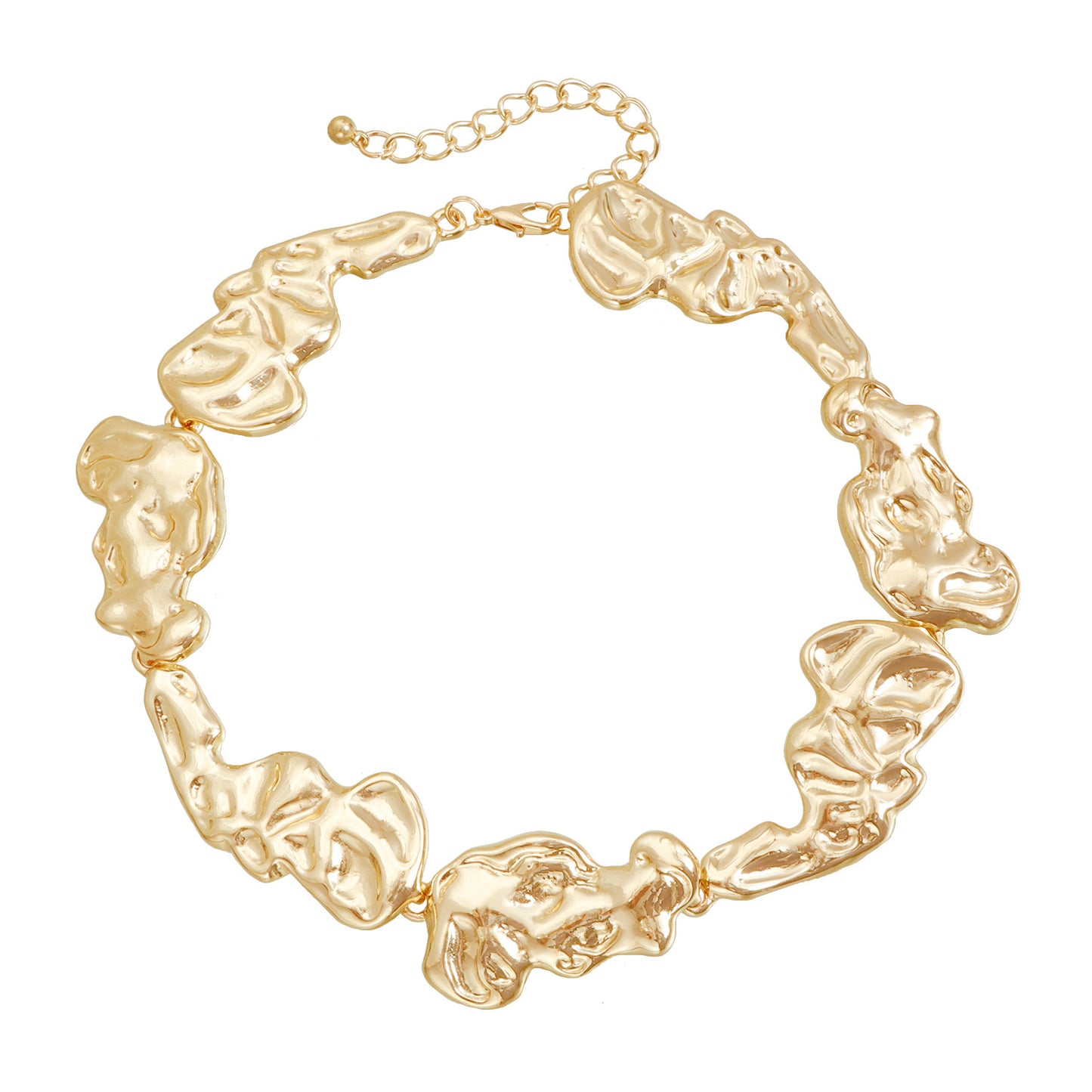 Irregular Lava-Shaped Geometric Pendant Necklace in Alloy with Electroplated Finish for Women