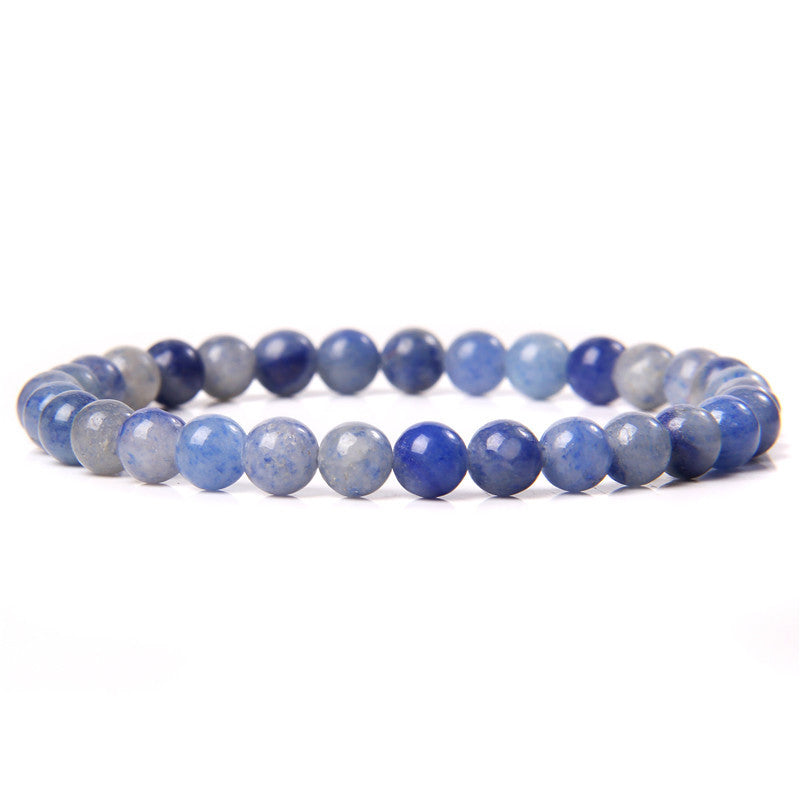 Sweet Natural Gemstone Round Beaded Stretch Bracelet Unisex