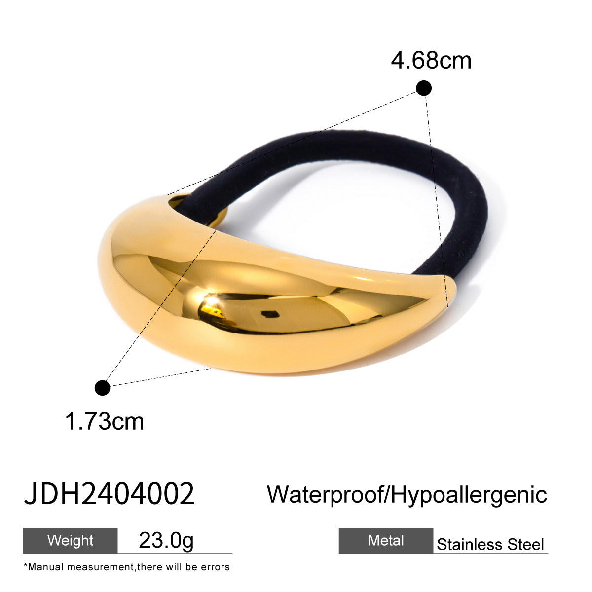 Minimalist U-Shaped Stainless Steel Hair Tie for Women with Plated Finish and High Elasticity