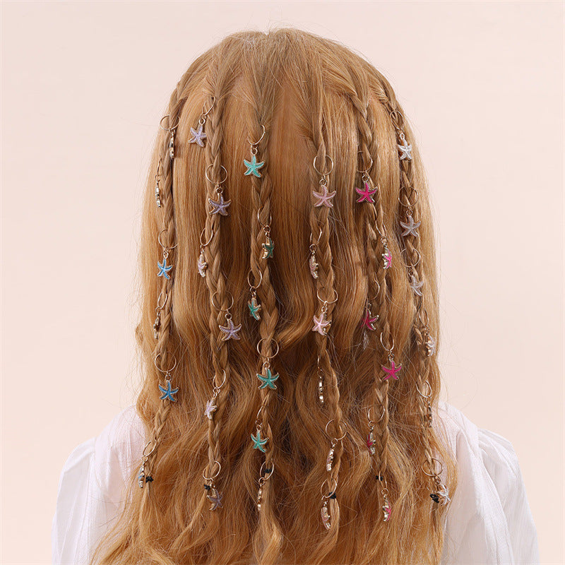 Juego de peinetas metálicas en forma de estrella minimalistas para niños con acabado chapado, accesorios para el cabello de trenzas sucias