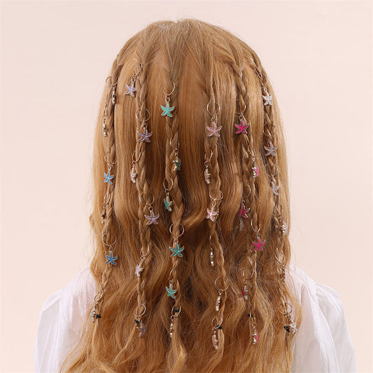 Set di pettinini a stella in metallo minimalisti per bambini con finitura placcata Accessori per capelli per trecce sporche