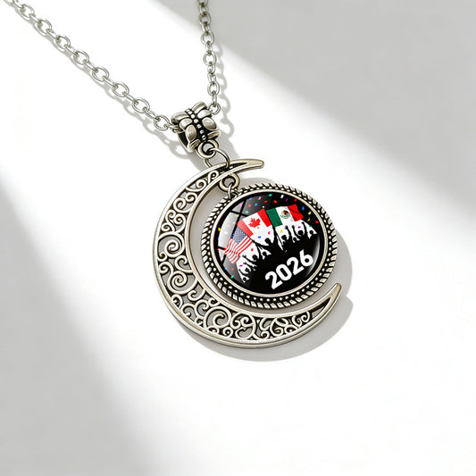 Sporty Geometric Alloy Plated Necklace with Crystal Pendant Unisex Cable Chain