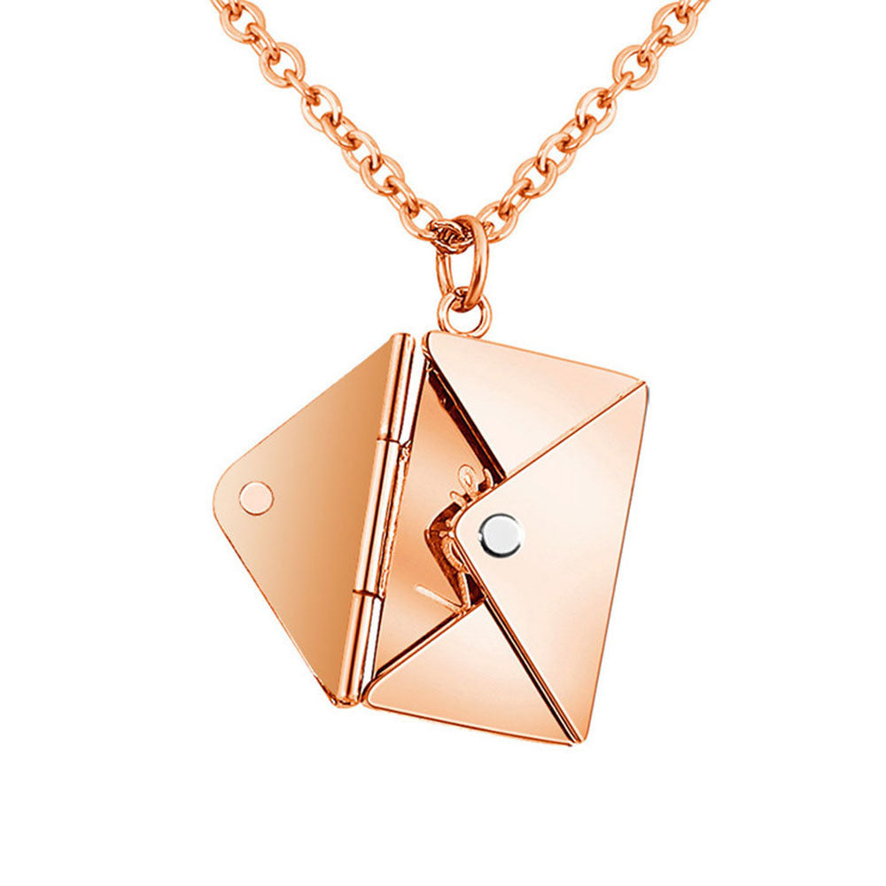 Minimalist Letter-Shaped Stainless Steel Necklace with Titanium Steel Pendant and Polished Finish for Women