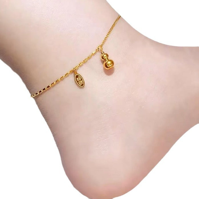Vintage 18K Gold Plated Asymmetrical Gourd Leaf Floral Bracelet