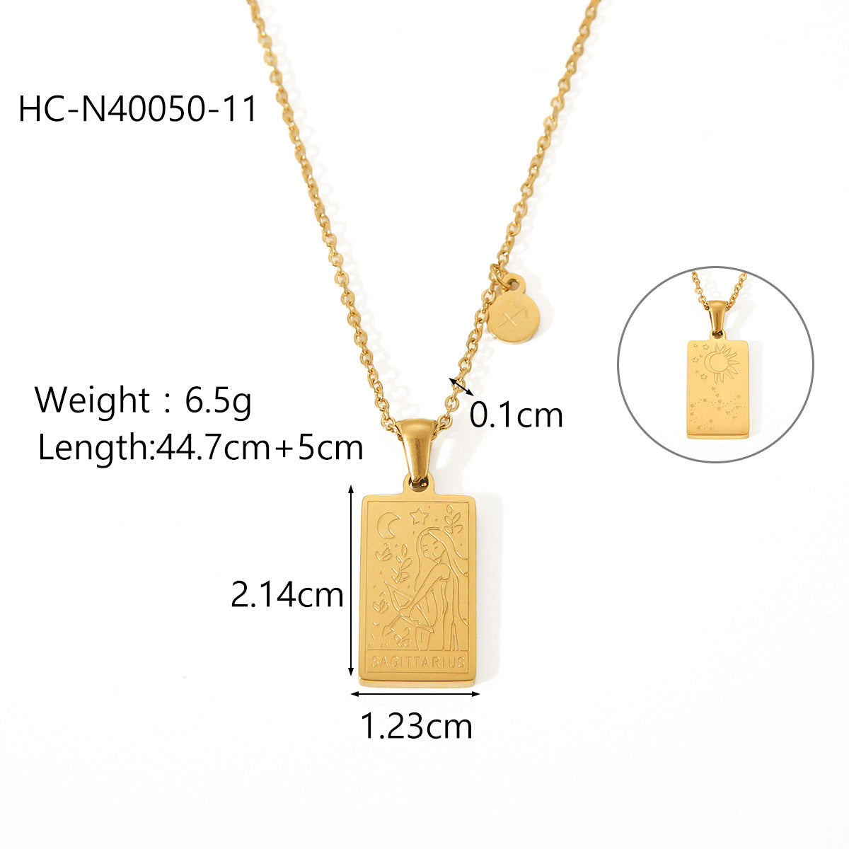 Collana con Ciondolo Costellazione Zodiacale Stile Ins da Donna in Acciaio al Titanio con Finitura Placcata