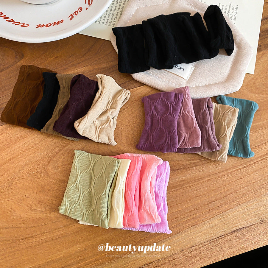 Set di elastici per capelli minimalisti e casual in tessuto con fiocco, ferma coda di cavallo elastico per donna