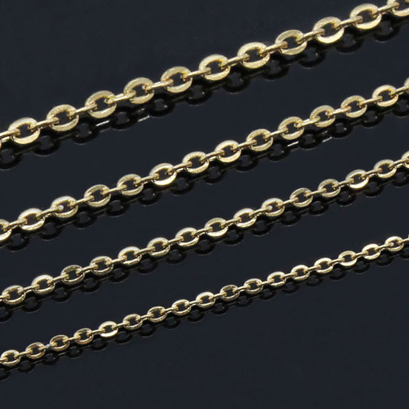 Minimalist Stainless Steel 18K Gold Plated Cable Chain Necklace Charm Bar Unisex