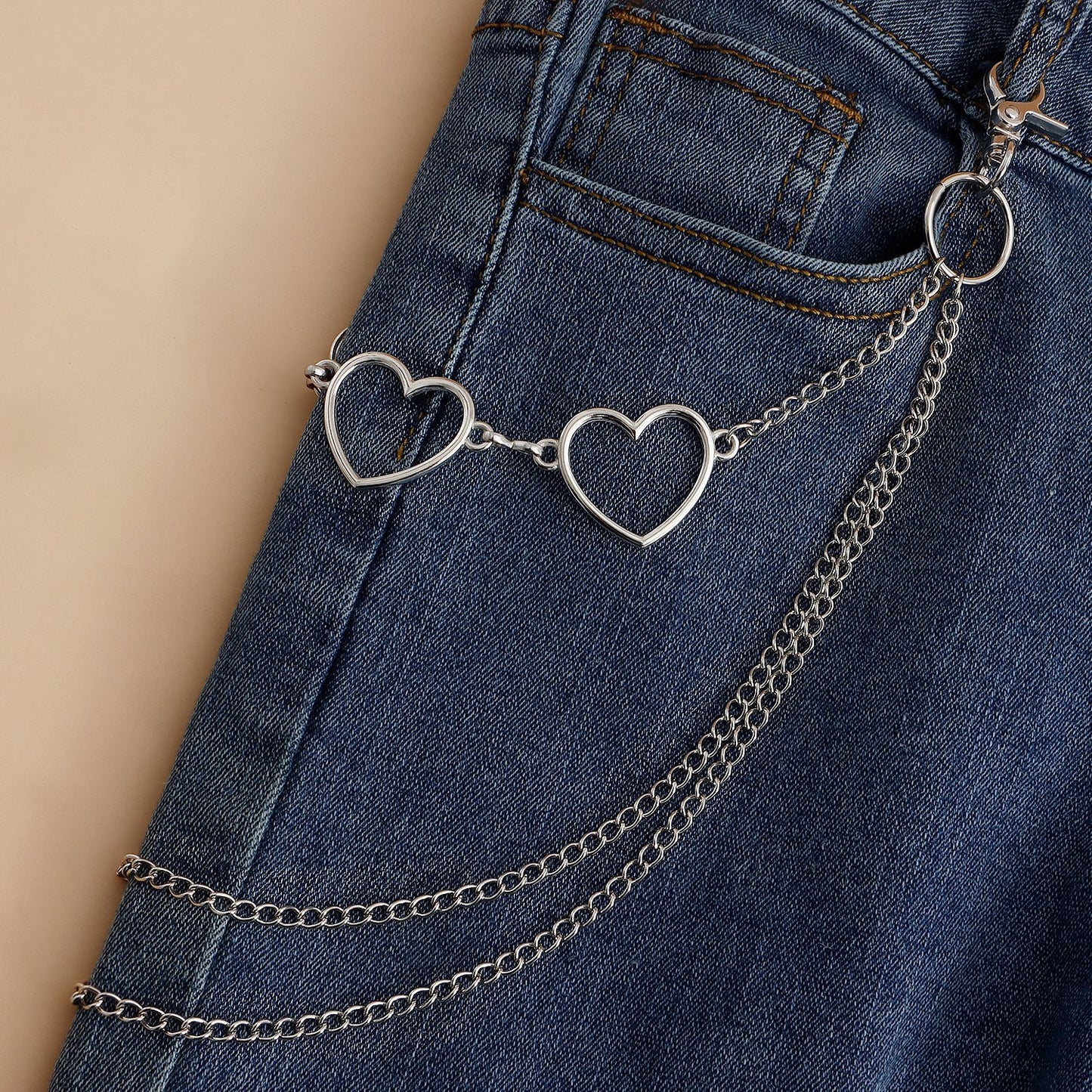 Casual Hip-Hop Style Metal Waist Chain for Women with Single Loop Design, Summer Fashion Accessory
