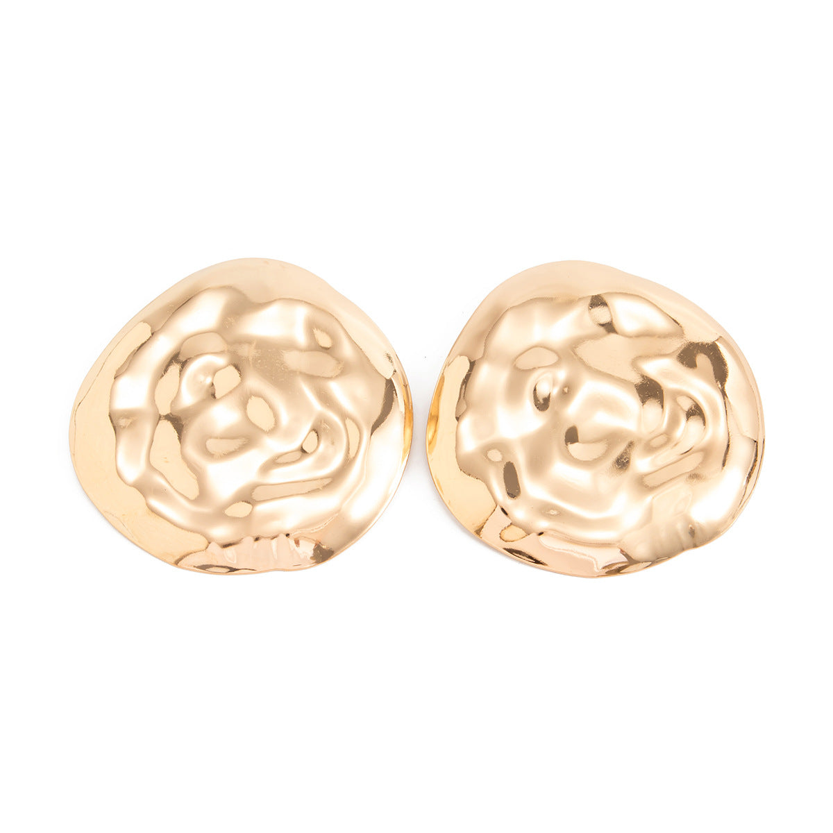 Exaggerated Geometric Round Plated Iron Earrings for Women