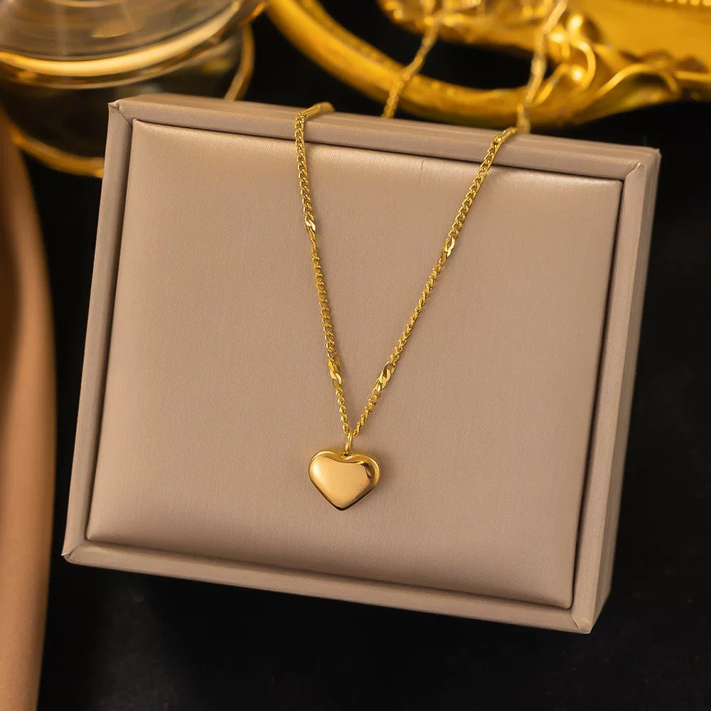 Minimalist Heart Titanium Steel Plated Necklace for Women