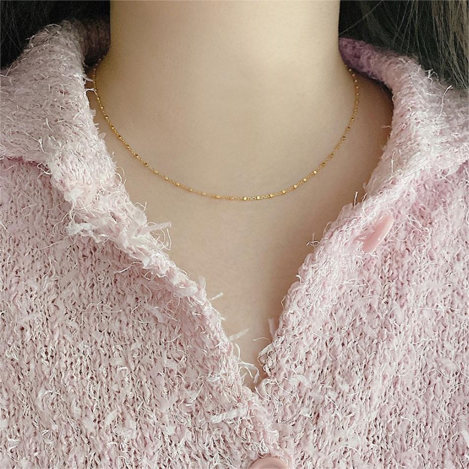 Collar Minimalista de Plata Geométrica con Cadena Trenzada de Plata Esterlina 925 para Mujer