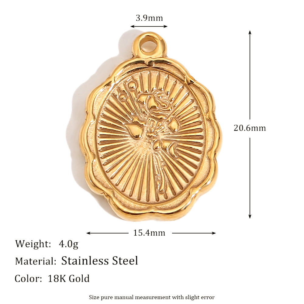 Colgante Corazón Flor Plana Aguacate Geométrico para Mujer de Acero Inoxidable Enchapado en Oro de 18K Accesorio de Moda