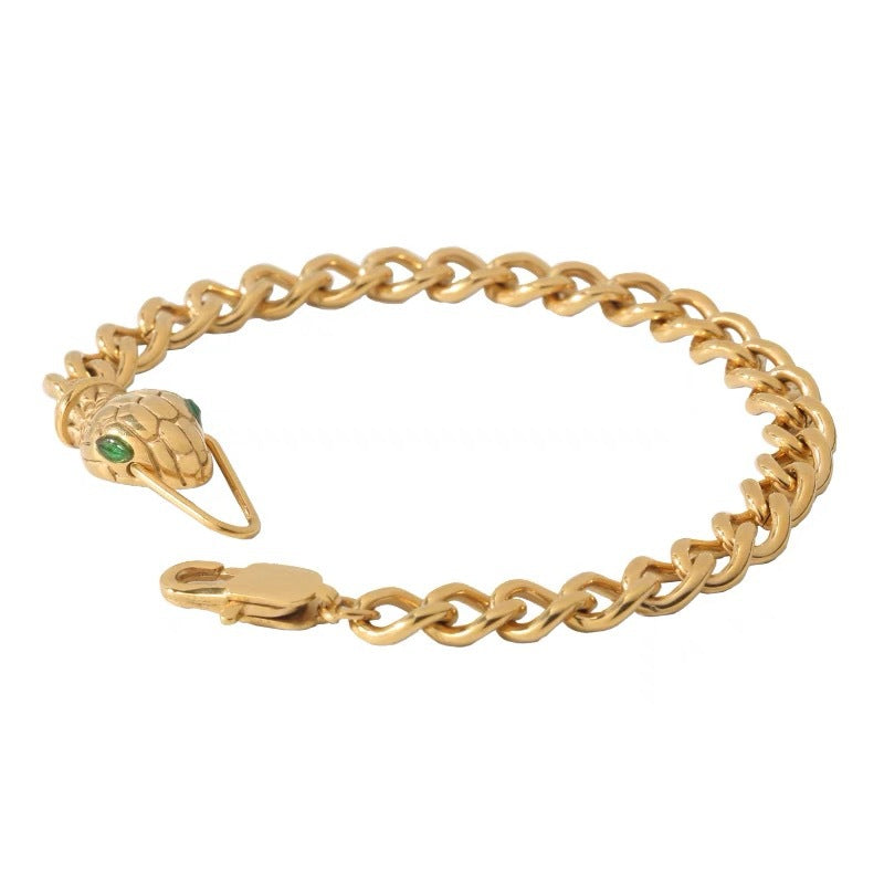 Minimalist Luxury Snake-Shaped Titanium Steel Anklet and Bracelet Set with Plated Finish for Unisex Wear