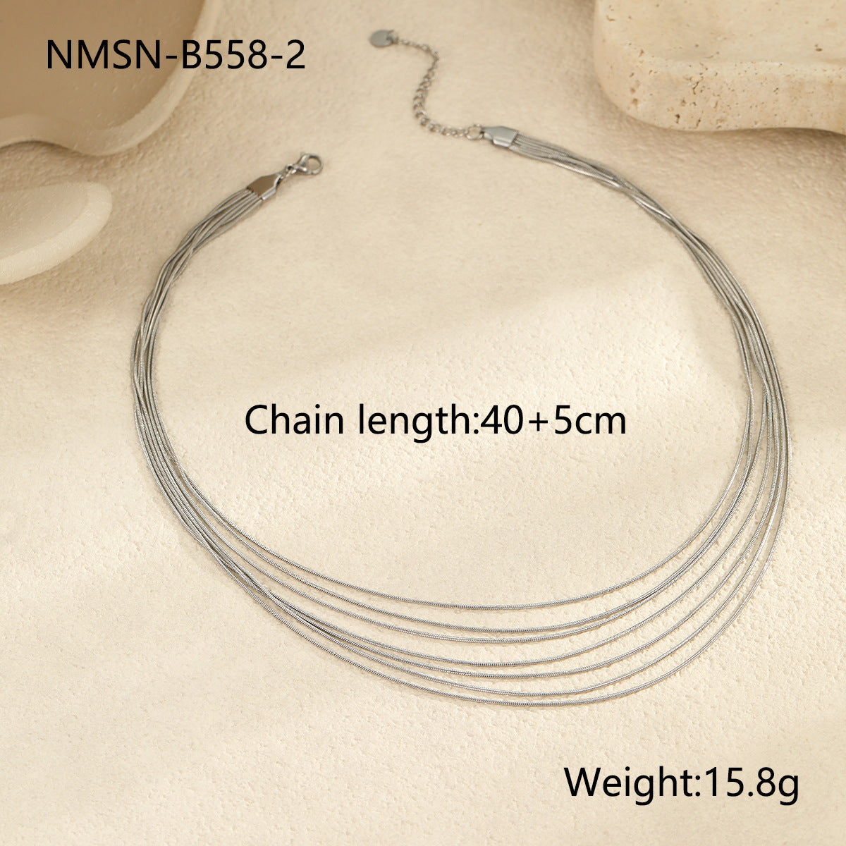Collana con catena a serpente in acciaio inossidabile geometrica alla moda per donna con finitura placcata