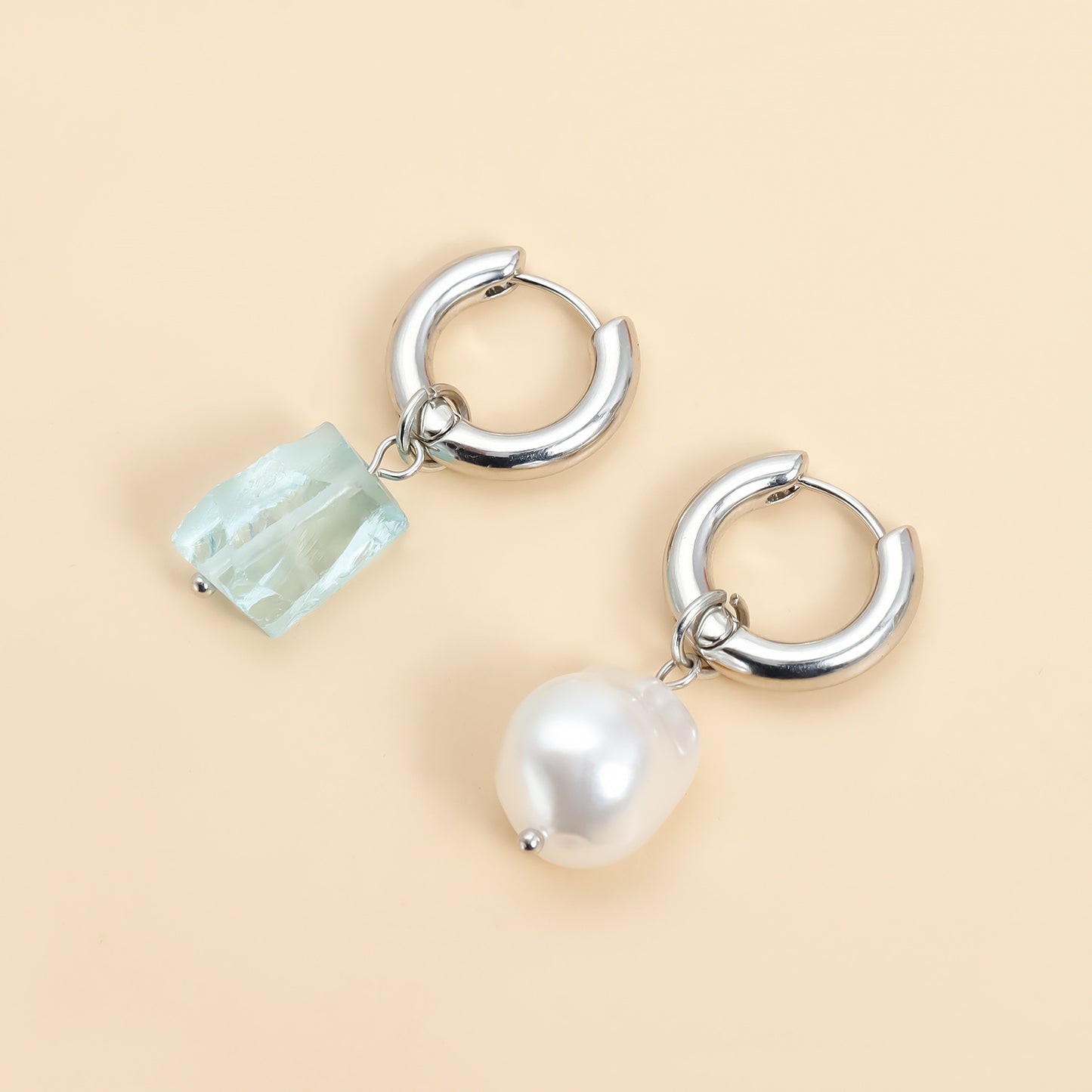 Aretes Geométricos Vintage de Aleación de Zinc con Acabado Galvanizado para Mujer