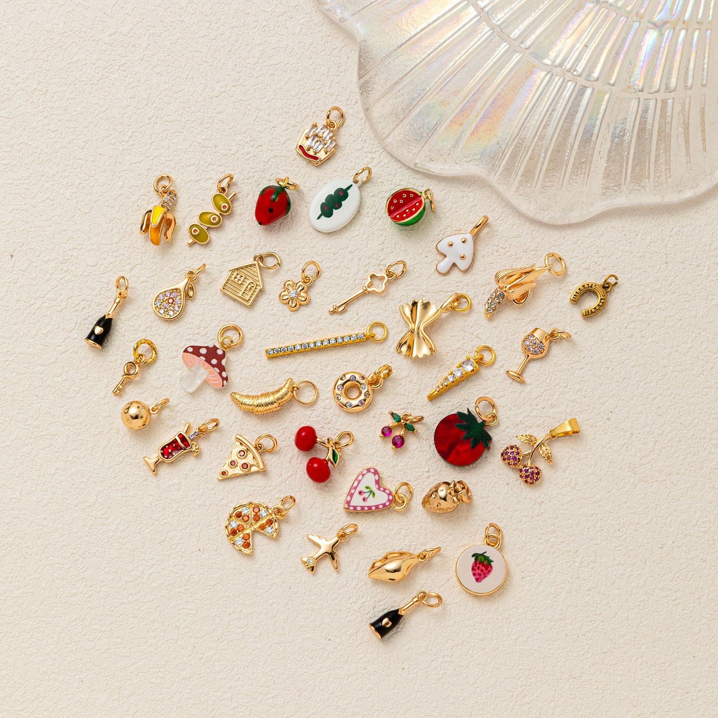 Minimalist Gold Plated Brass Heart Charm Bar