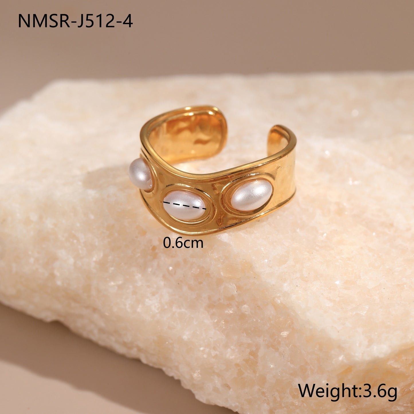 Minimalist Geometric Stainless Steel Ring with 18K Gold Plating Adjustable Open Band Elegant Luxury Women's Jewelry