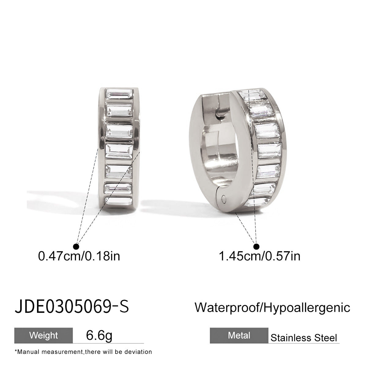 Orecchini a perno geometrici in acciaio inossidabile con strass, placcati, lusso minimalista, da donna