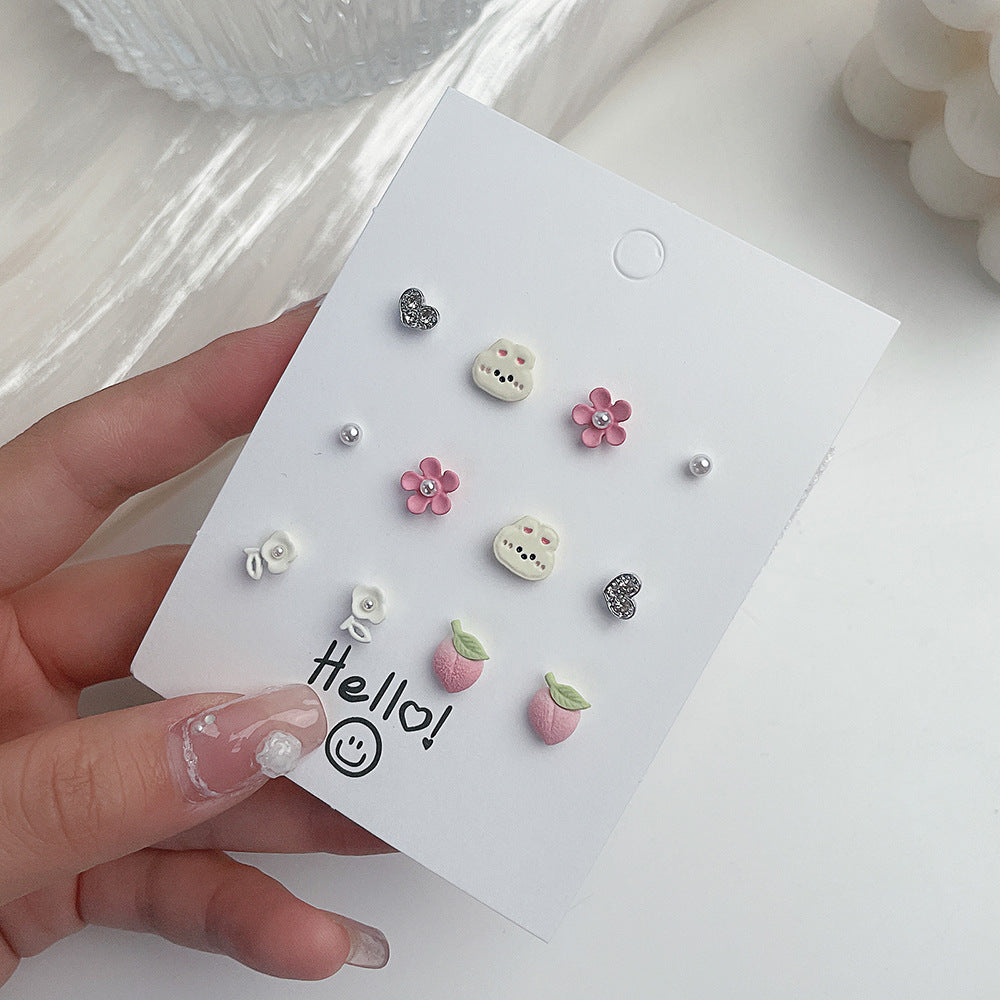 Minimalist Sweet Cartoon Fruit 925 Sterling Silver Handmade Stud Earrings for Women