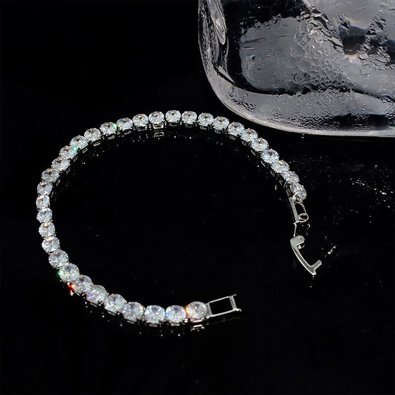 Fashionable Adjustable Square Heart-Shaped Glass Beaded Bracelet with Zircon Inlay for Women, Luxury Minimalist Hand Jewelry