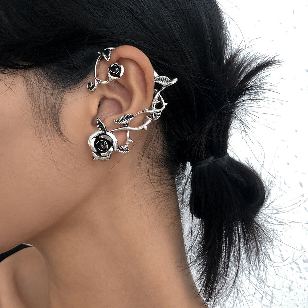 Pendientes de Dragón Geométrico Estilo Punk Retro Desgastado para Mujer de Aleación con Acabado Electrolítico