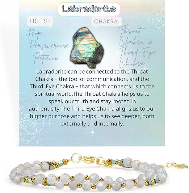 Geometric Natural Stone Crystal Beaded Bracelet Unisex Handmade Jewelry