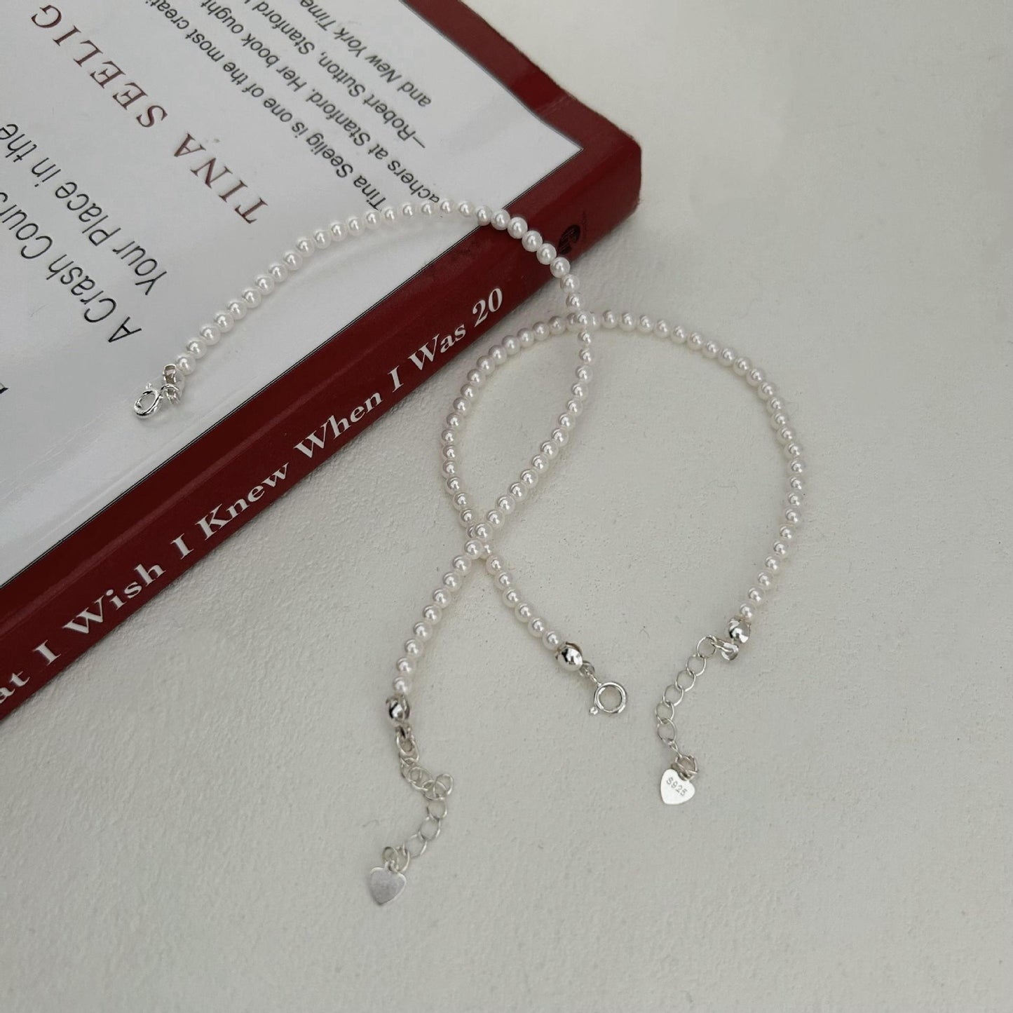 Minimalist Fresh Sweet S925 Sterling Silver Pearl Bracelet with Handmade Finish