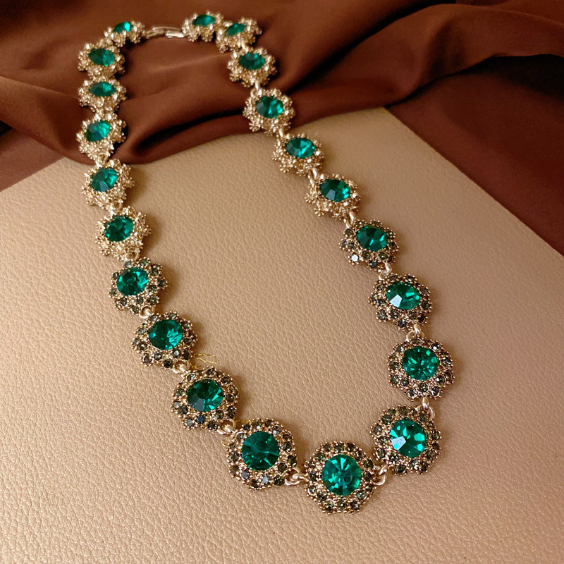 Vintage Green Rhinestone Butterfly Pearl Earrings with Stainless Steel Posts for Women
