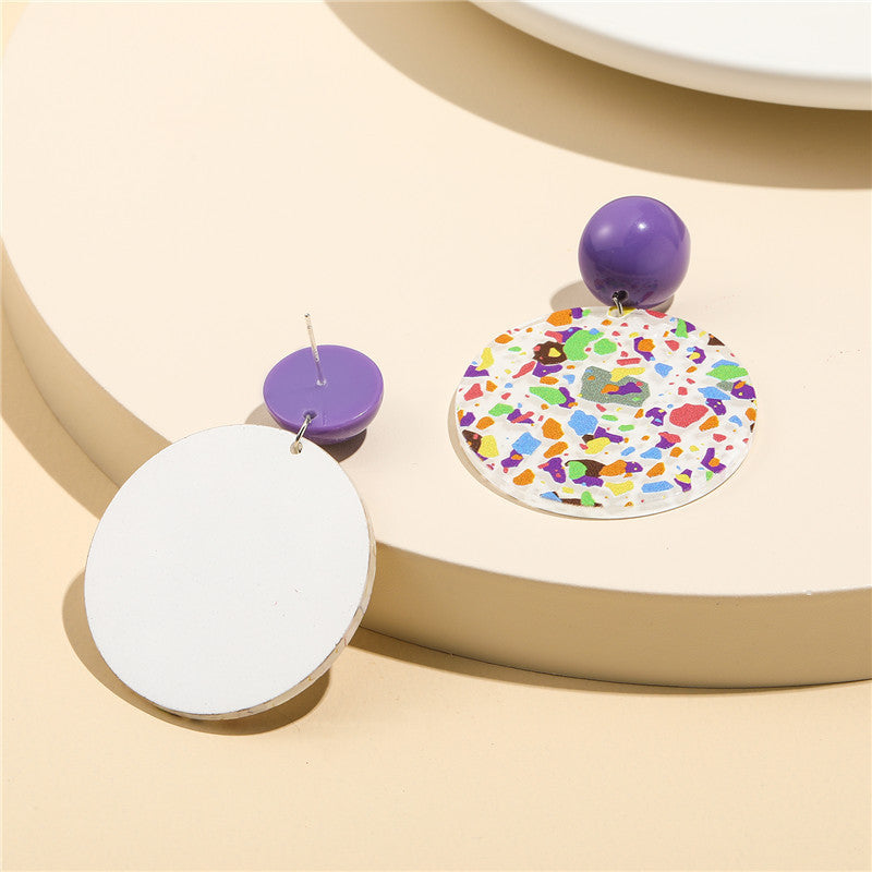Orecchini acrilici geometrici mimetici colorati per bambini con perni in argento sterling 925