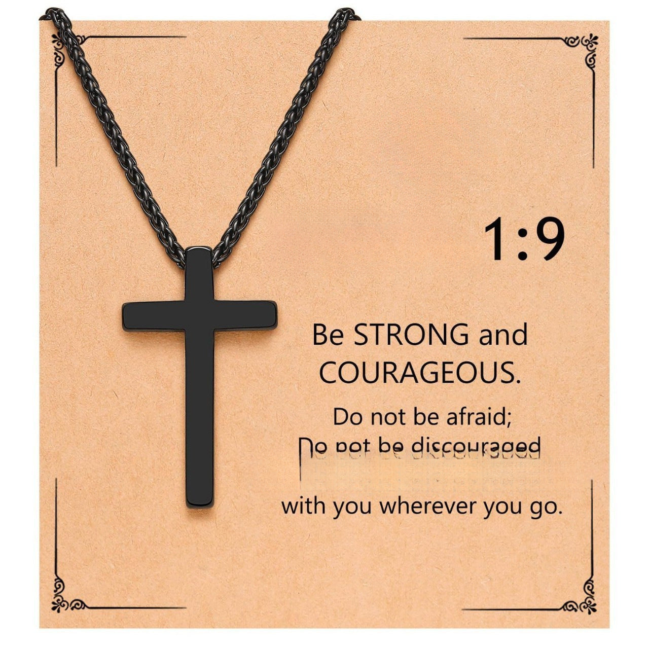 Streetwear Stainless Steel Plated Cross Pendant Necklace Snake Chain Unisex