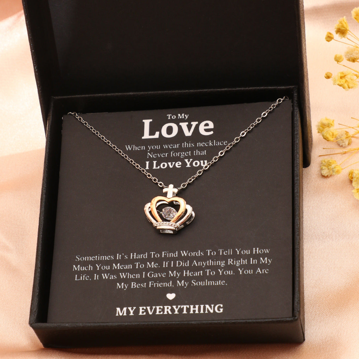 Minimalist Heart Star Crown Alloy Plated Necklace Curb Chain for Women