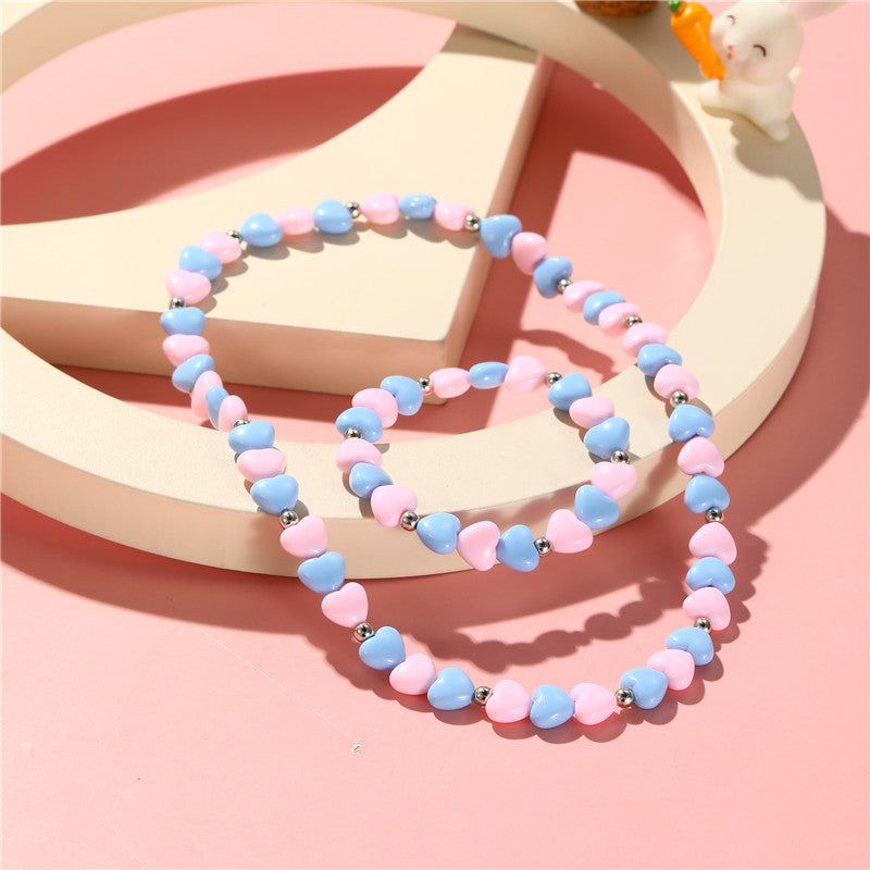Collar de cadena de serpiente con perlas y flores de dibujos animados, con dije de resina, barra de dijes de bricolaje para niñas