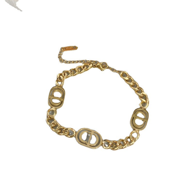 Minimalist Hip Hop Titanium Steel Cuban Link Bracelet with Gold Plating for Women