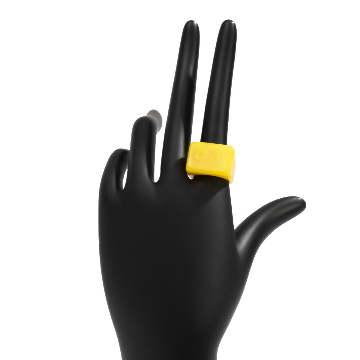 Anillo Cuadrado Geométrico Chic de Resina para Mujer con Acabado Pulido, Joyería de Estilo Dulce y Atrevido para Vacaciones