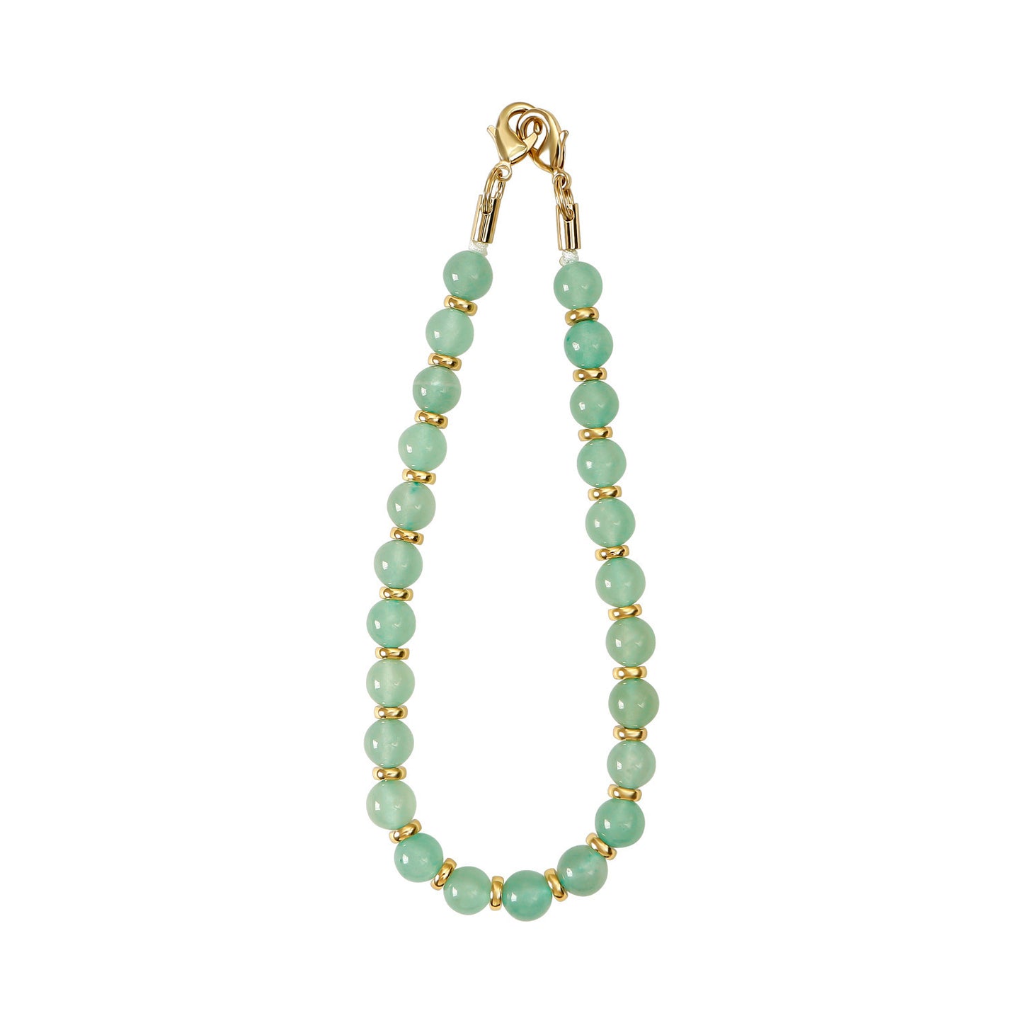 Natural Stone Beaded Phone Chain Lanyard with Obsidian and Amazonite Round Geometric Charm Anti-Loss Strap Unisex