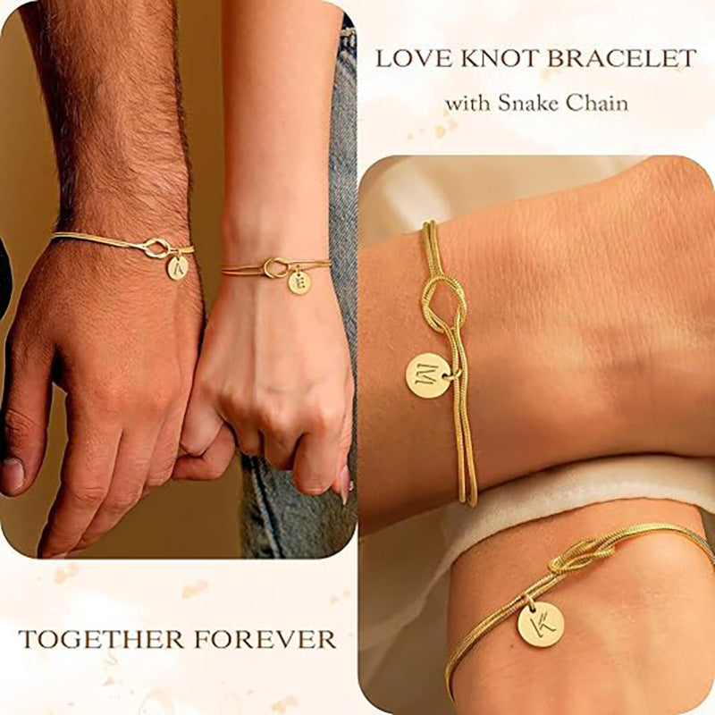 Minimalist Business Letter Stainless Steel Bracelet Unisex