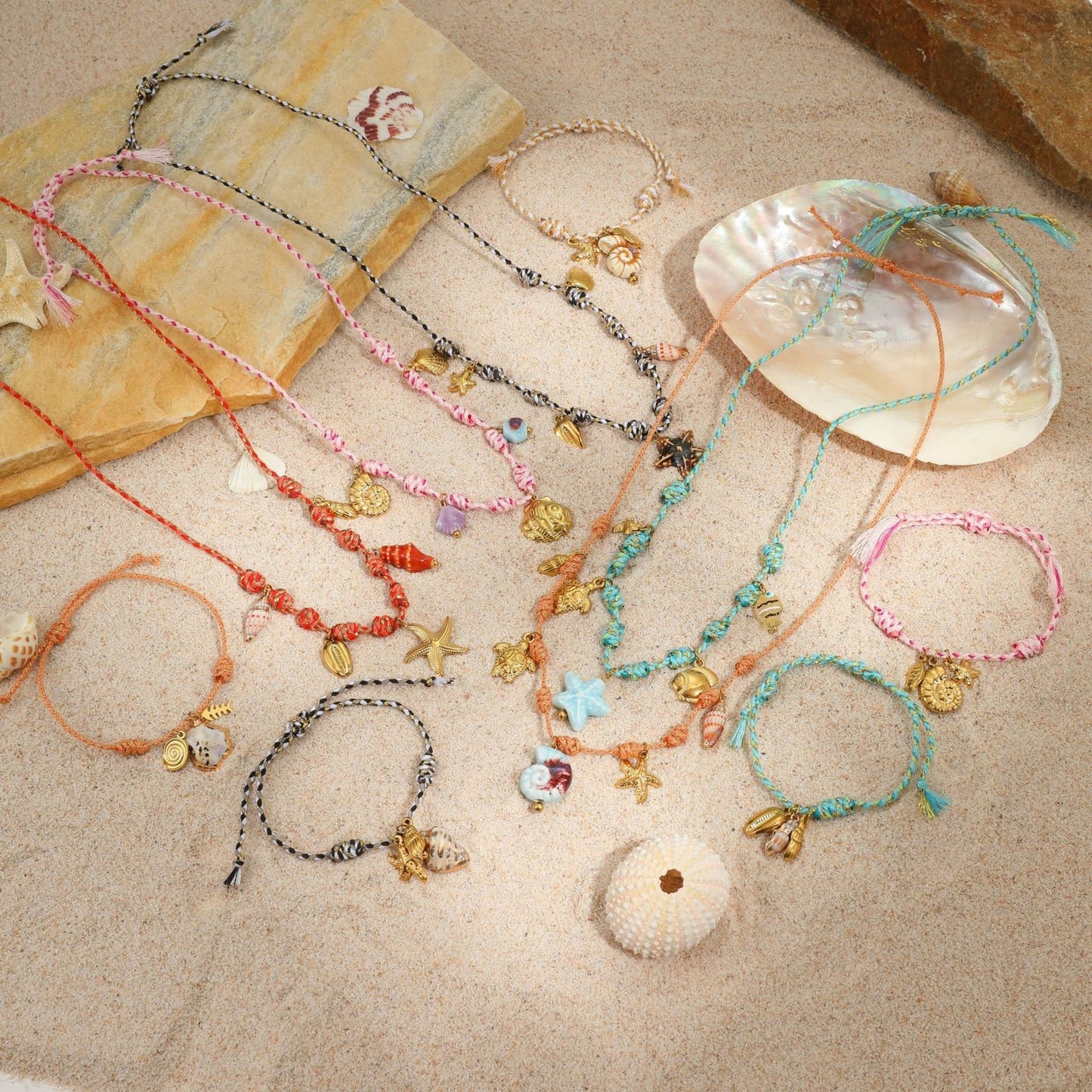 Elegante collana geometrica in acciaio inossidabile ispirata all'oceano con finitura placcata per donna