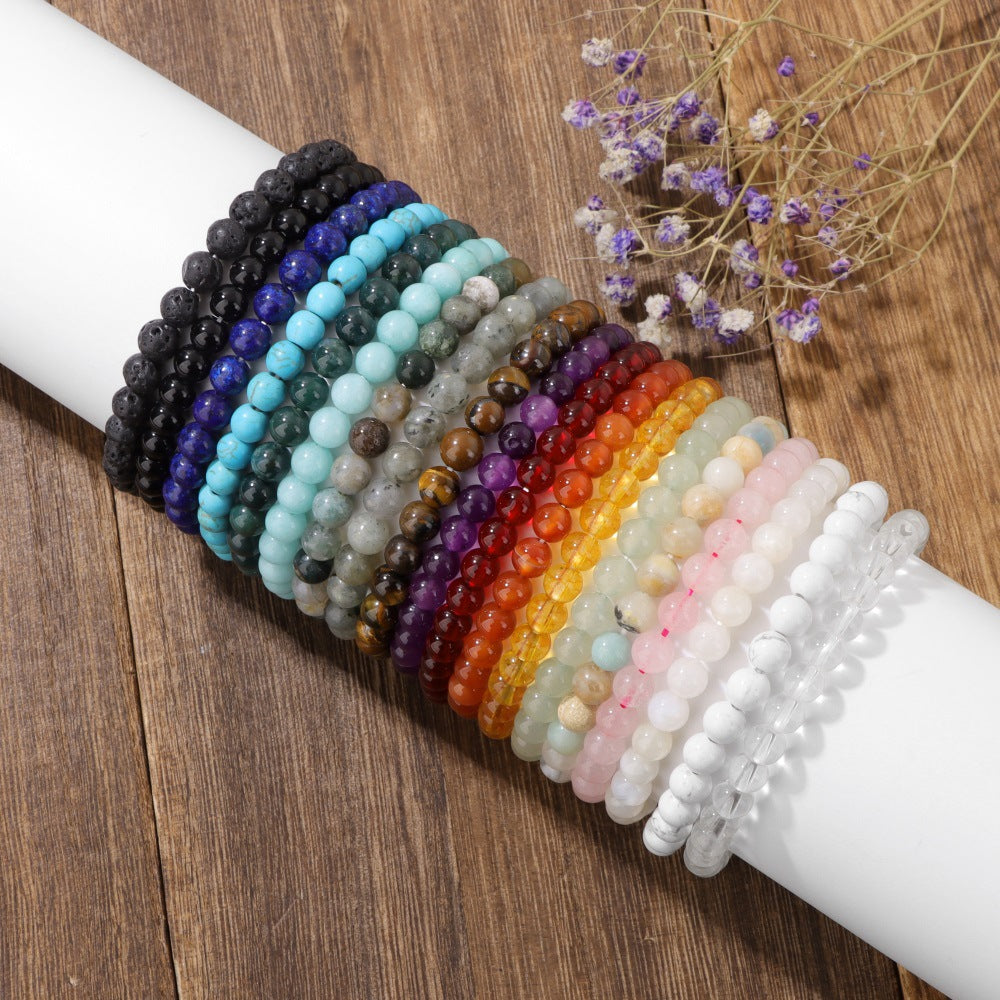 Vintage Geometric Stone Beaded Stretch Bracelet DIY Charm Bar Unisex
