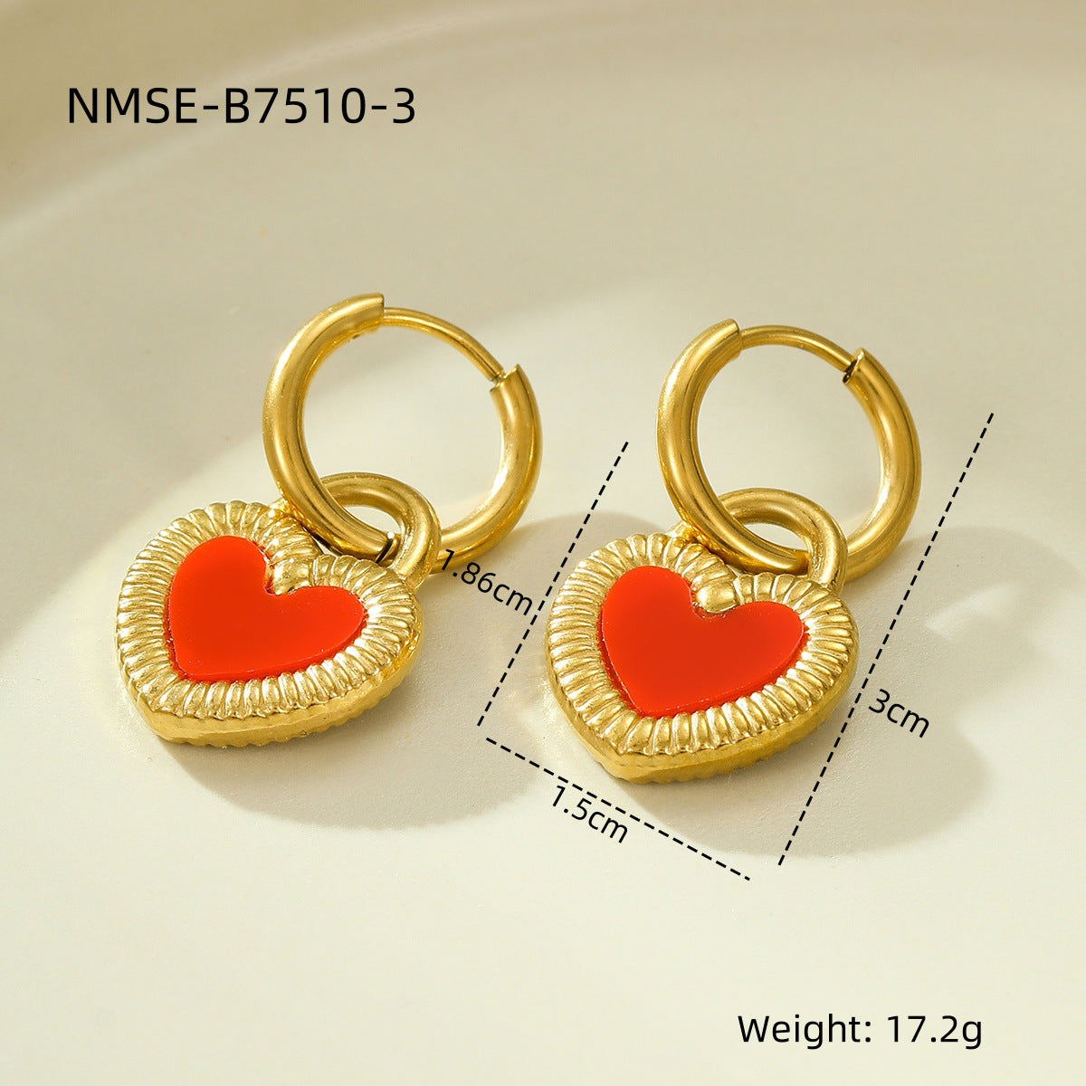 Collar y pendientes de acero inoxidable con colgante de nácar en forma de corazón de doble cara estilo vintage para mujer