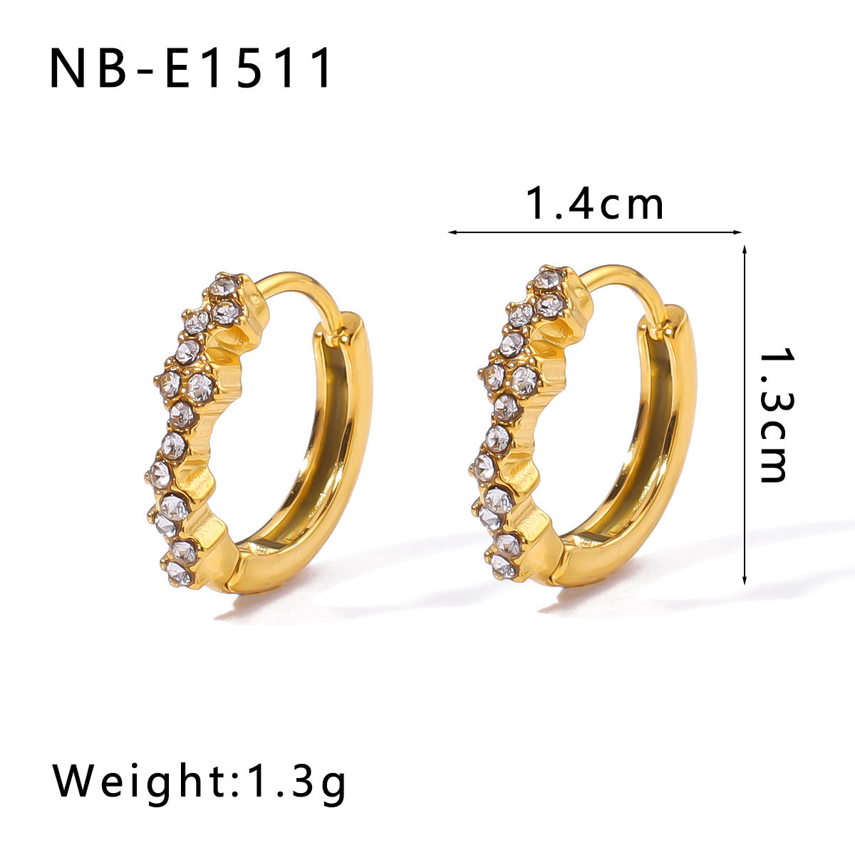 Minimalist Stainless Steel 18K Gold Plated Flower-Shaped Hoop Earrings with Rhinestone and Pearl Inlay for Women