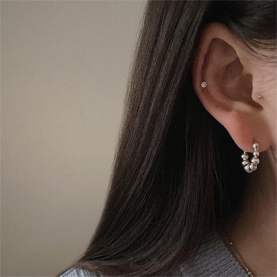 Pendientes de perlas de oro chapado en plata de ley 925 con forma geométrica redonda y de lágrima, dulce