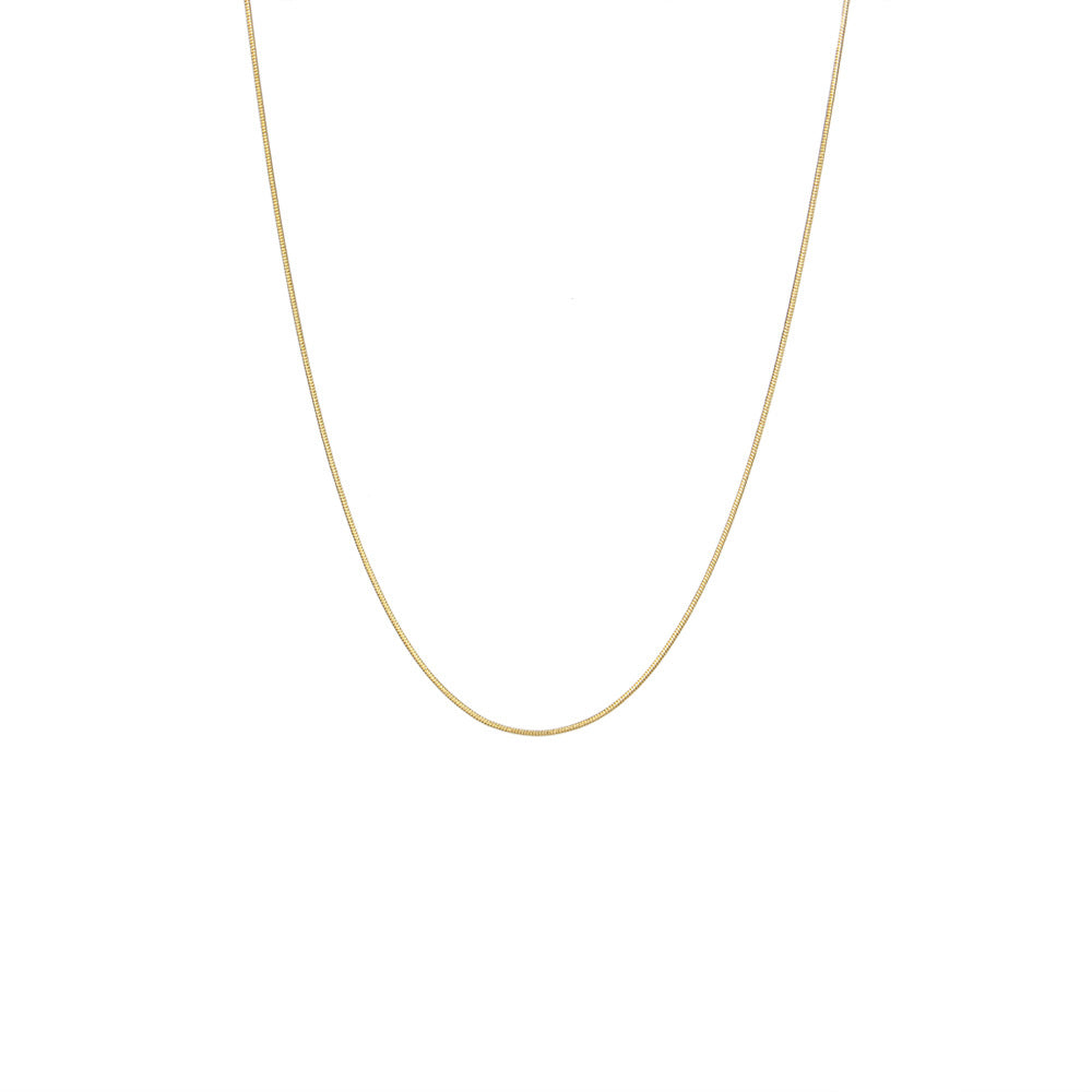Collana a catena a serpente in acciaio inossidabile geometrica alla moda per donne con ciondolo in acciaio al titanio e finitura placcata