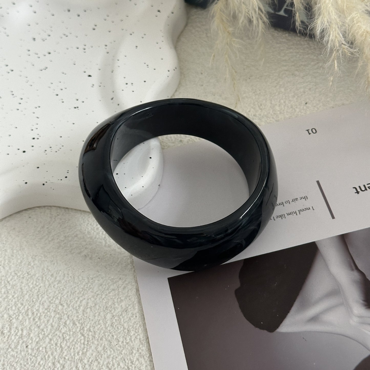 Vintage Gradient Square Acrylic Cuff Bracelet for Women