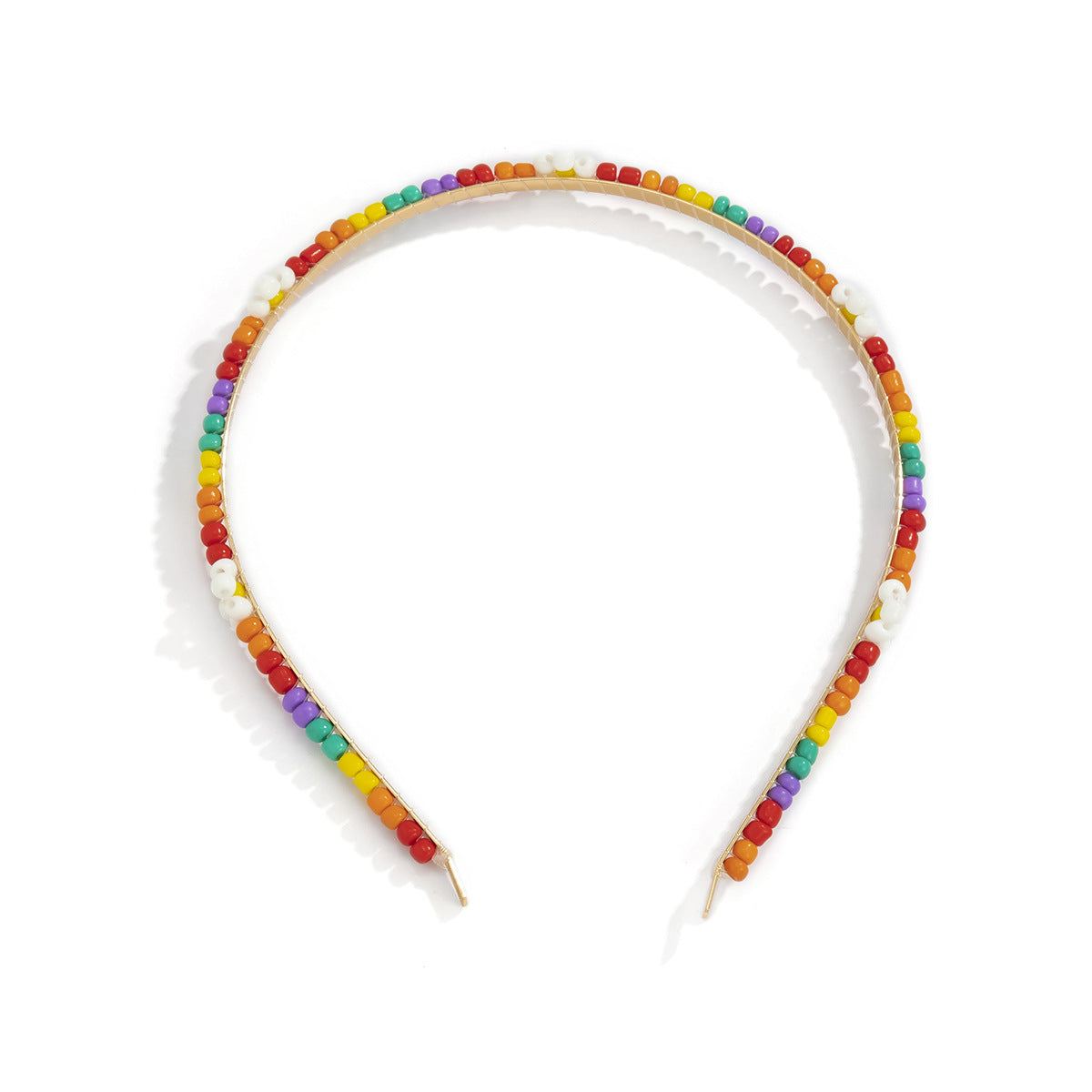 Fascia per Capelli Rustica Floreale a Margherita da Donna con Accenti di Perline Colorate e Tonalità Macaron Pastello